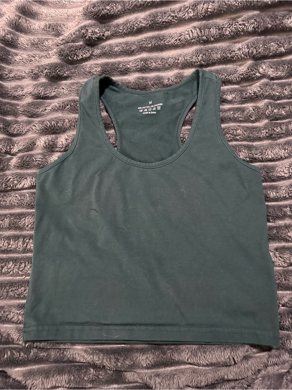 Women’s Forest Green Racerback Tank Top Crop Top